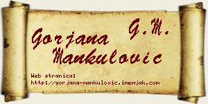 Gorjana Mankulović vizit kartica